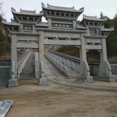 宗教石雕牌坊 寺廟石雕牌坊樓 妙蓮華界