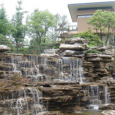 千層石假山石、工程千層石造景、公園千層石瀑布