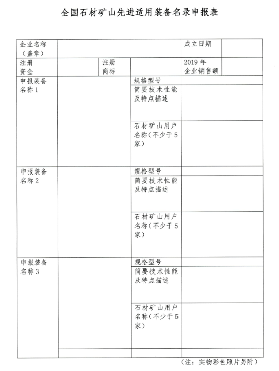 中石協(xié)：全國石材礦山先進適用裝備名錄開始申報，入選報送國家備案